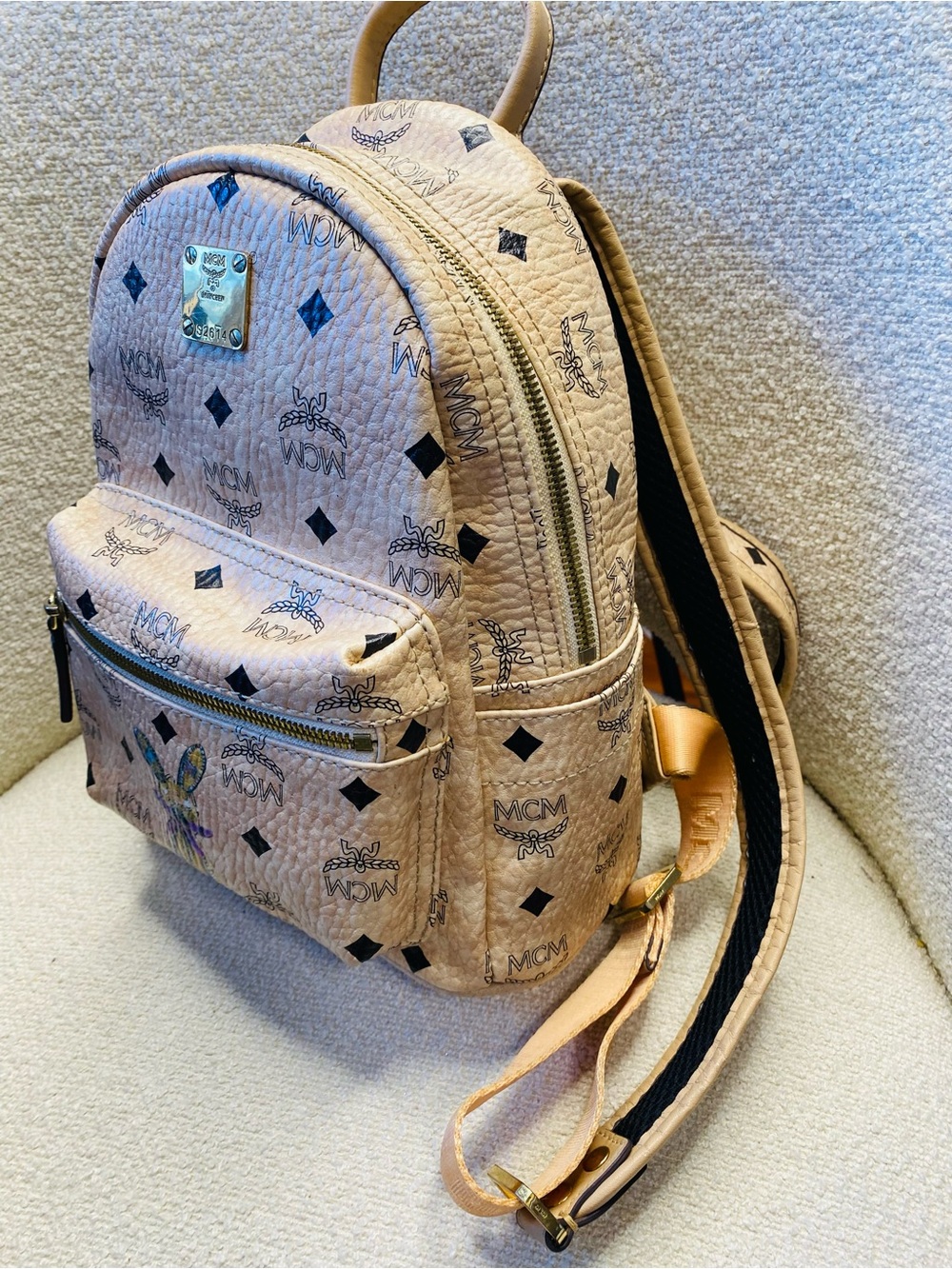 🛍️MCM Authentic Limited Edition Visetos Stark Rabbit Backpack Vintage 2017 - Picture 9 of 12
